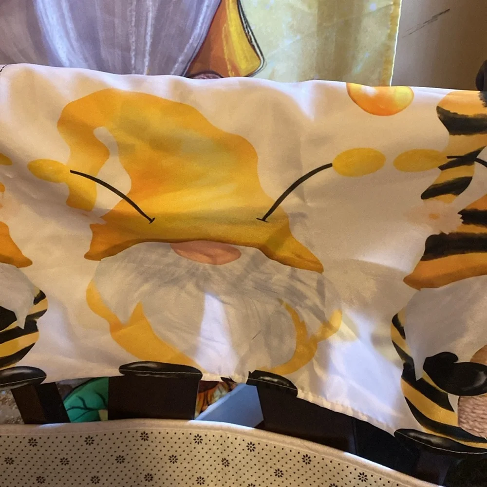 Sunflower fall gnomes bathroom set Shower curtain, window valance bath rug